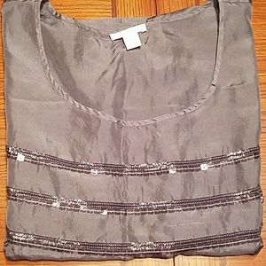 J.Crew Silk Shell Sequin Bling